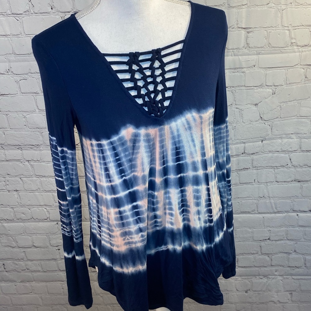 AMERICAN EAGLE OUTFITTERS Blue, Pink & White Soft & Sexy Long Sleeve-XS